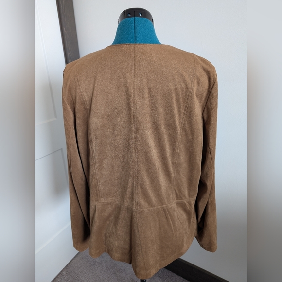J. Jill women's brown suede jacket - Picture 3 of 5